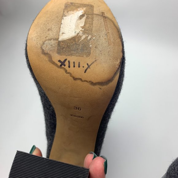 Alexander Wang "Constance" charcoal gray wool platform heel boot 36 - Picture 6 of 8